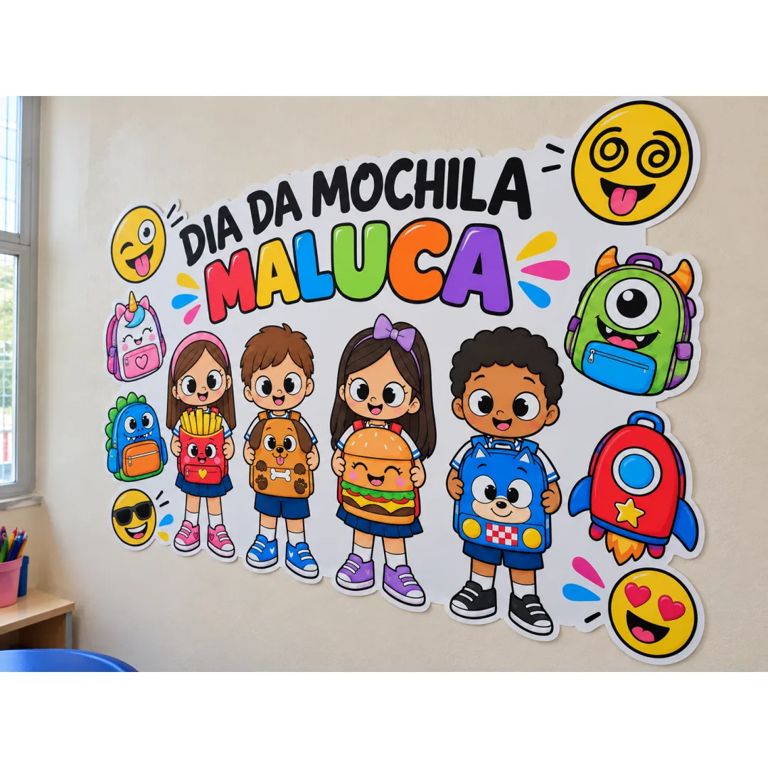 Dia da Mochila Maluca - Educação Infantil - Painel Decorativo PDF (32 Páginas)