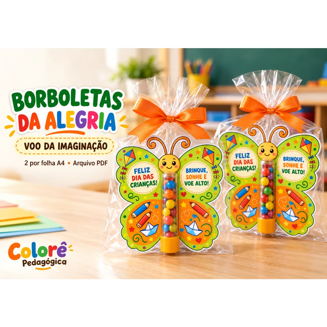 Dia das Crianças - Coleção Borboletas da Alegria - PDF com 5 Folhas