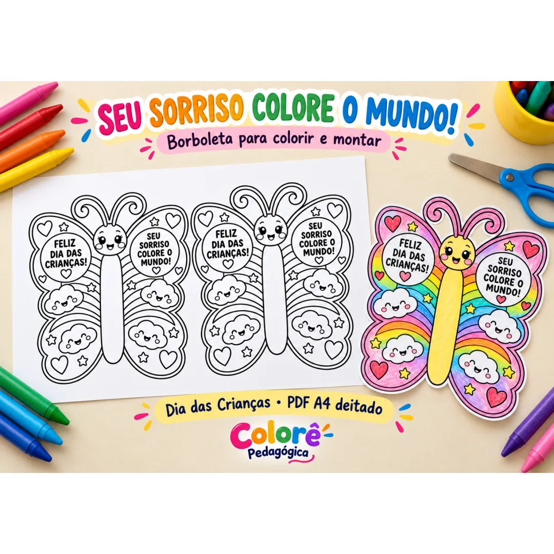 Dia das Crianças - Lembrancinha de Pintura - PDF A4
