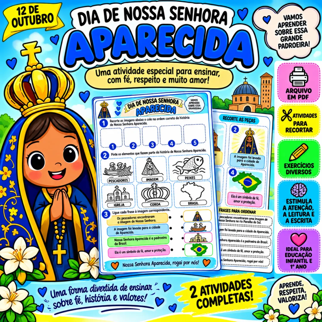 Dia de Nossa Senhora Aparecida – Atividade Educativa em PDF