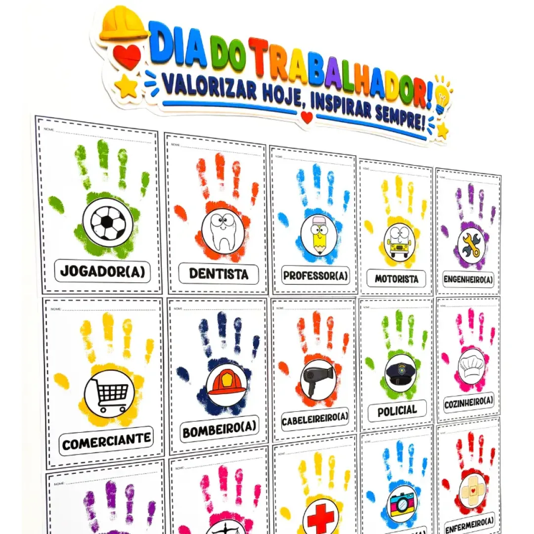 Dia do Trabalhador - Carimbo de Mão