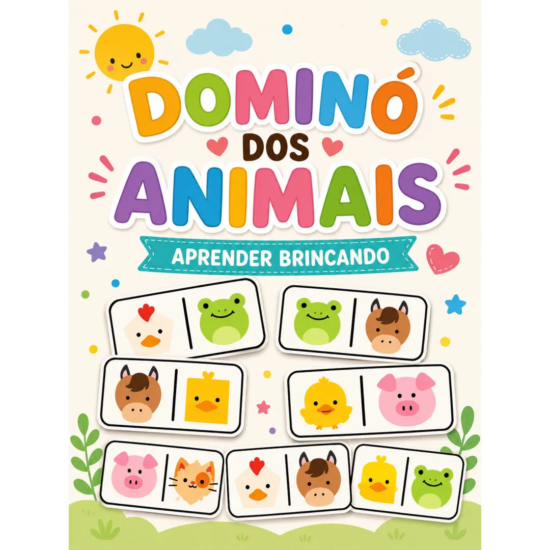 Dominó dos Animais – Material Gratuito em PDF