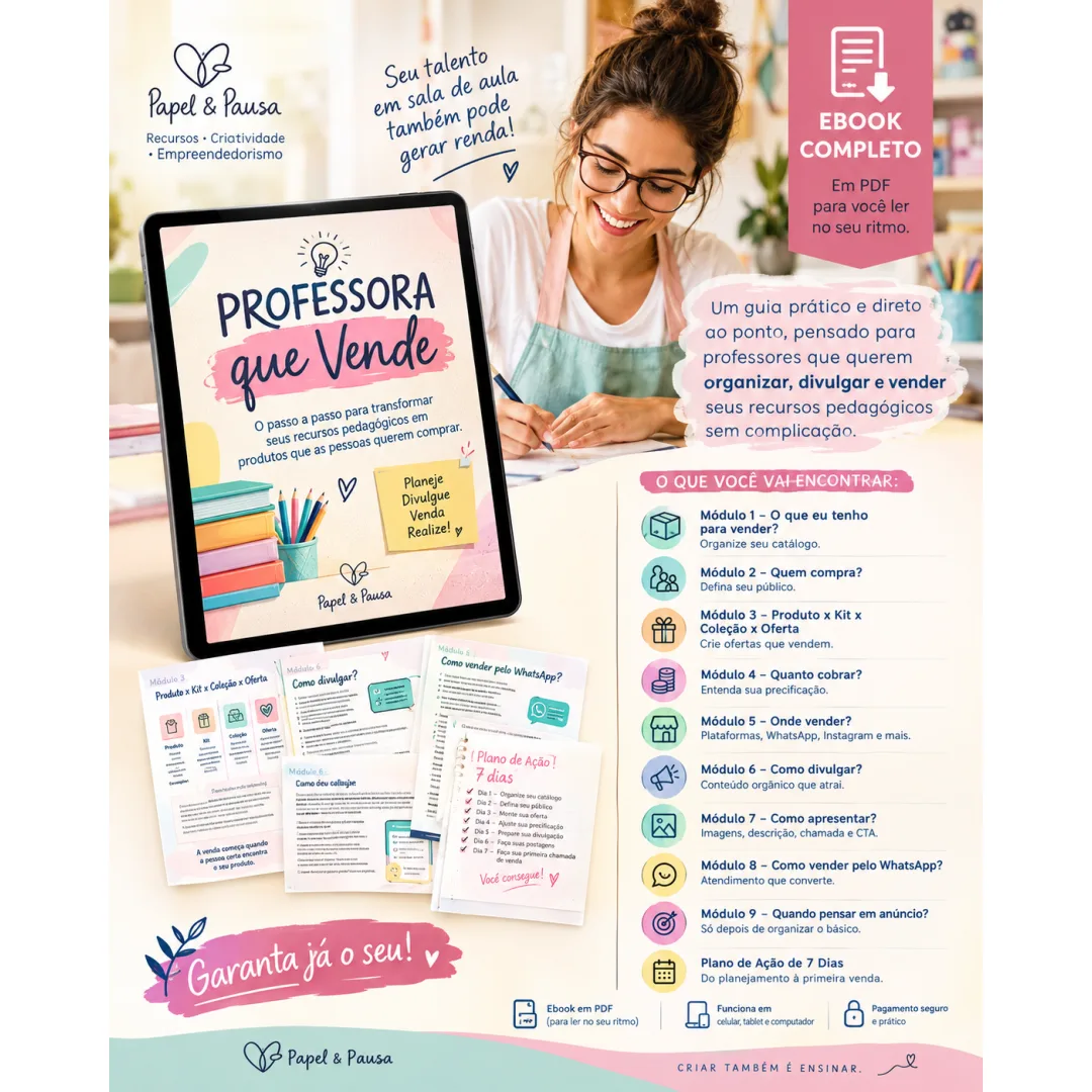 E-book: Como Vender Materiais Pedagógicos - Professoras e Educadores em PDF