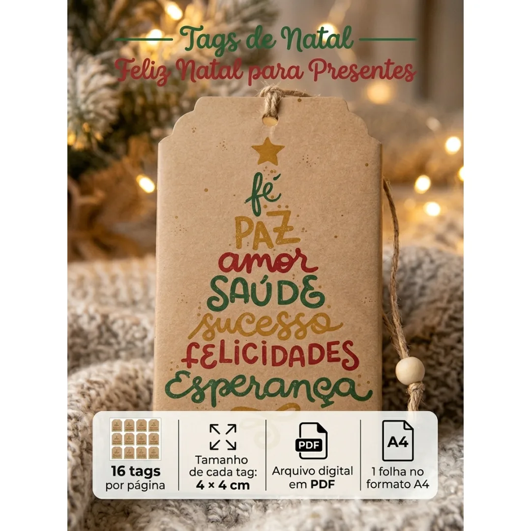 Educação Infantil - Arquivo Digital PDF - Tags Natalinas Árvore De Desejos