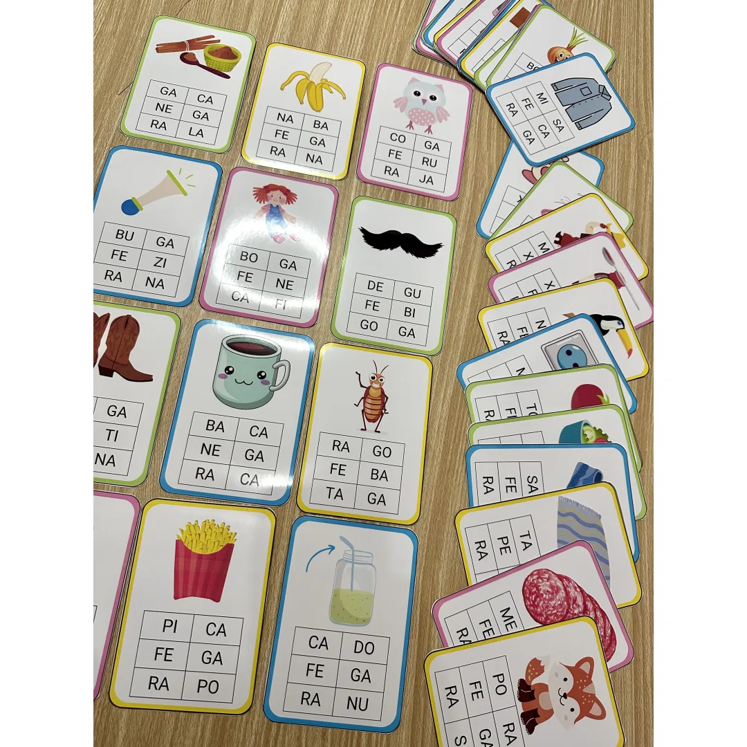 Encontre as Sílabas — 48 Fichas de Palavras para Alfabetização