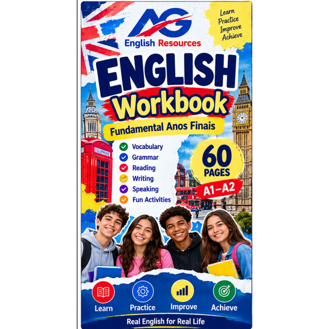 English Workbook 60 - 60 atividades de inglês nível A1 e A2 - ensino fundamental II - formato PDF