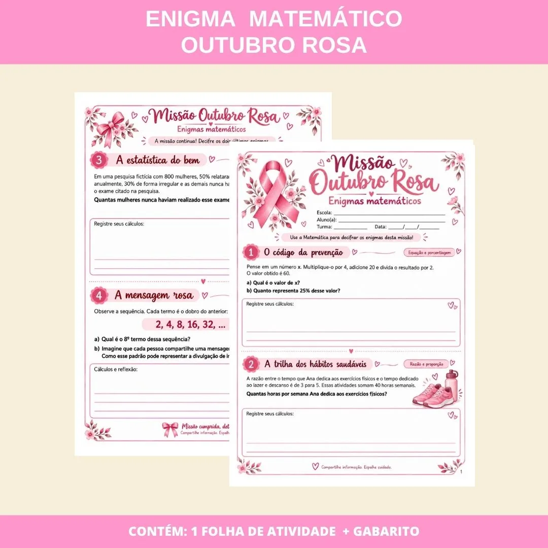 ENIGMA MATEMÁTICO: OUTUBRO ROSA