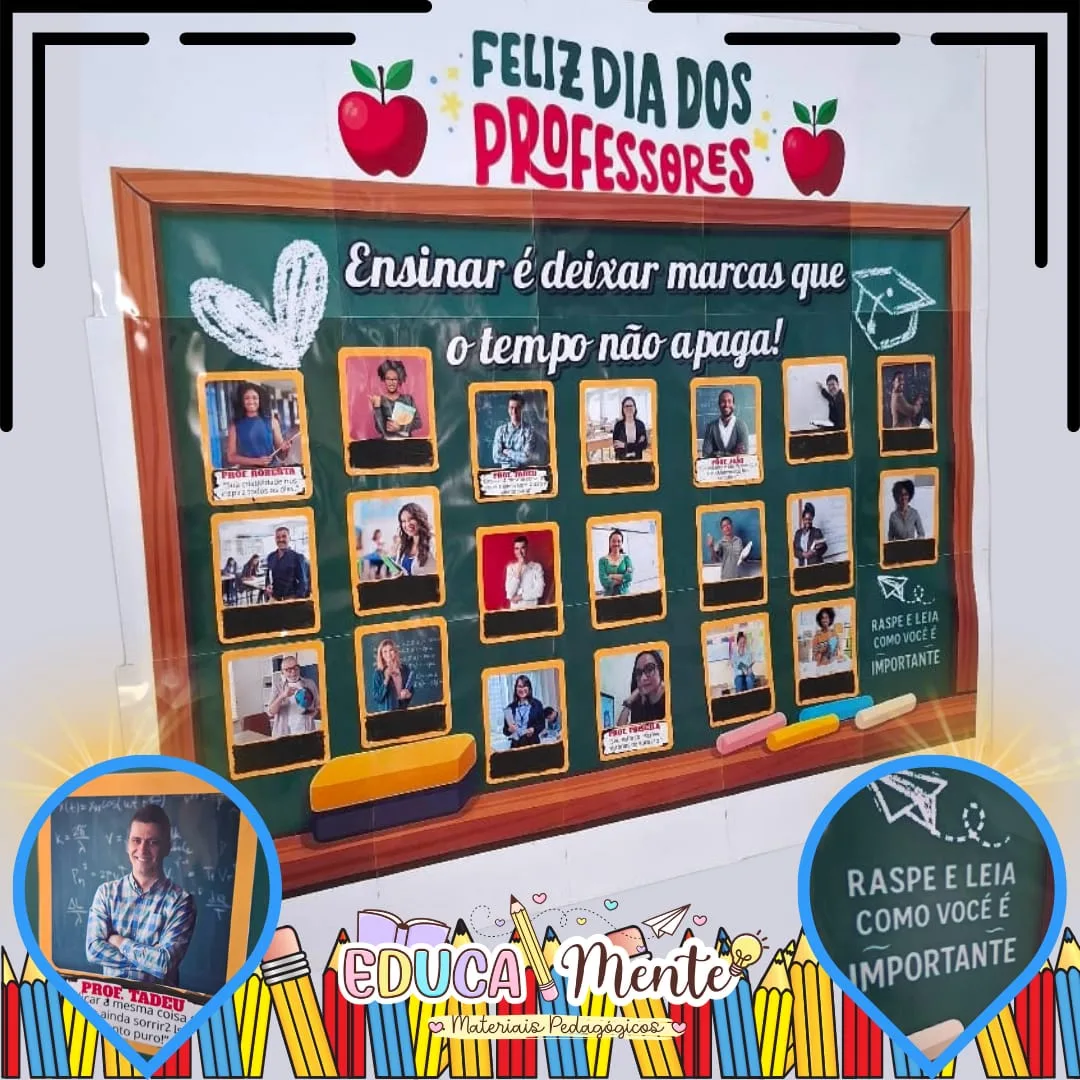 🍎 ESPECIAL DIA DOS PROF. PAINEL RASPADINHA + LEMBRANCINHAS 🍎
