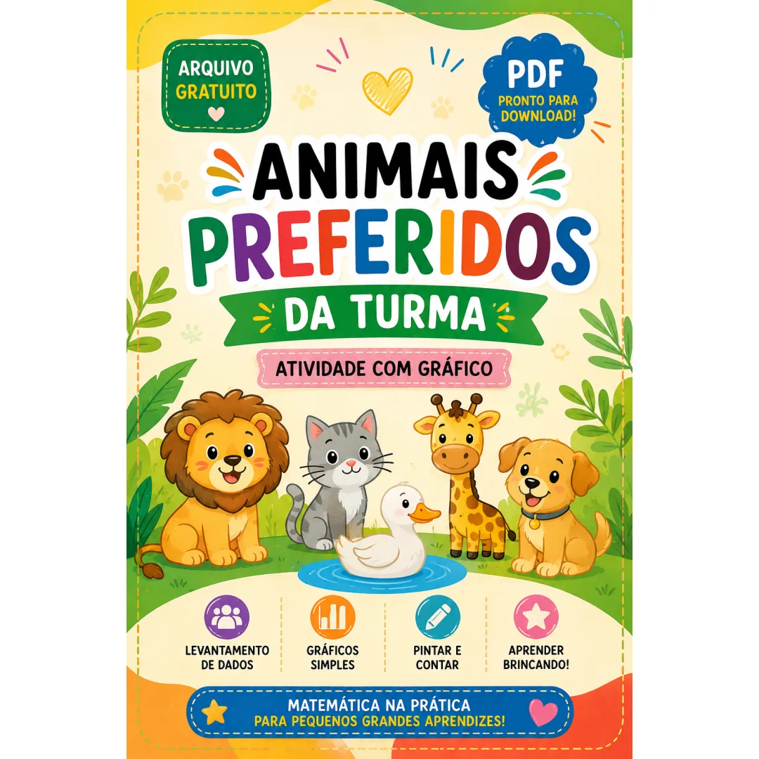 Estudo de Gráficos - Animais Preferidos da Turma - GRATUITO - PDF