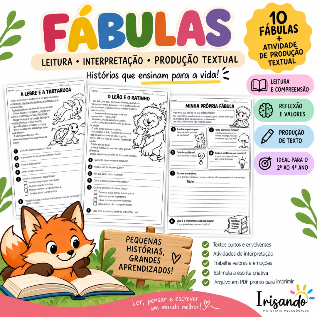 FÁBULAS — Leitura, Interpretação e Produção Textual | 2º ao 4º ano