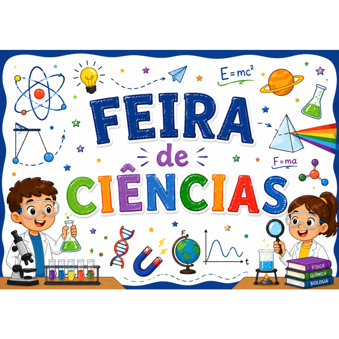 🔬 Feira de Ciências | Kit Digital para Decoração Escolar