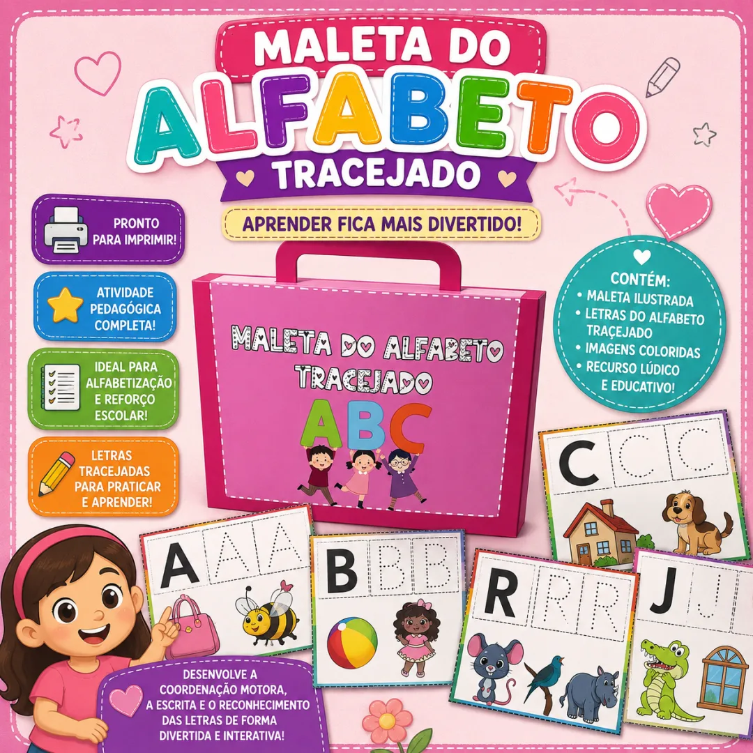 Fichas do Alfabeto Tracejado