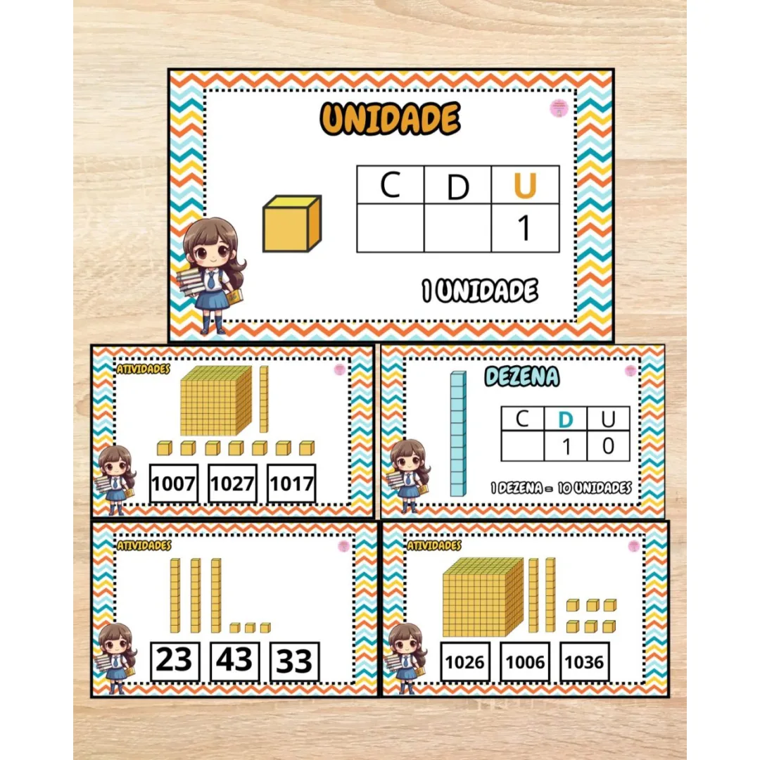 Fichas Material Dourado — Pronto para Imprimir