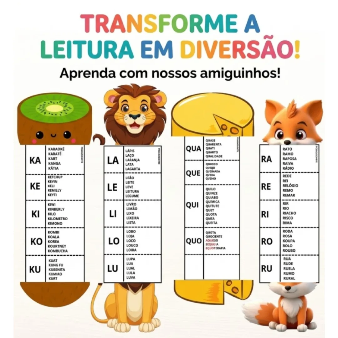 Fichas silabário PDF Ensino fundamental 