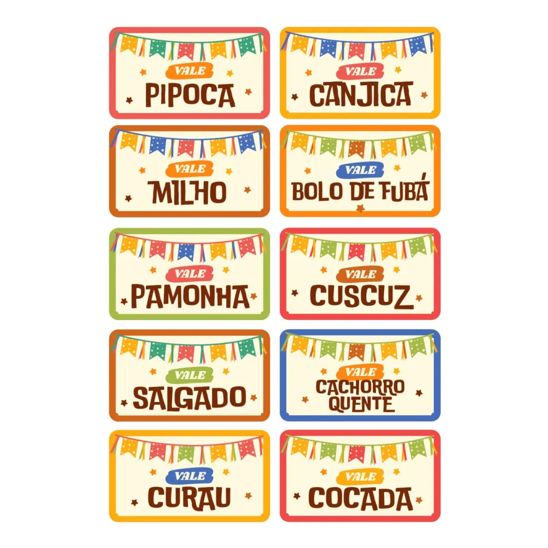 Fichinhas para Festa Junina — Pronto para Imprimir