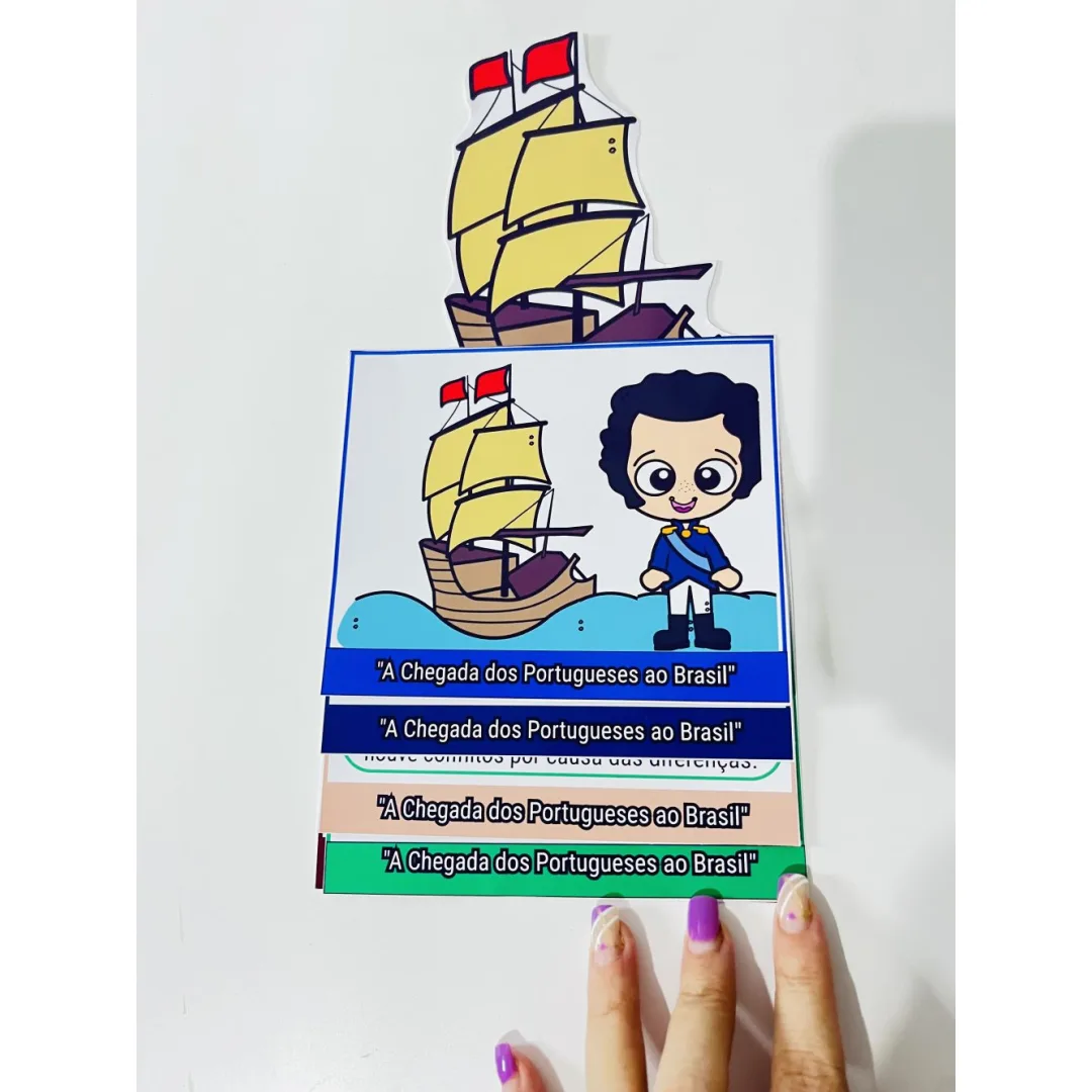 Flipbook Chegada dos Portugueses — Pronto para Imprimir