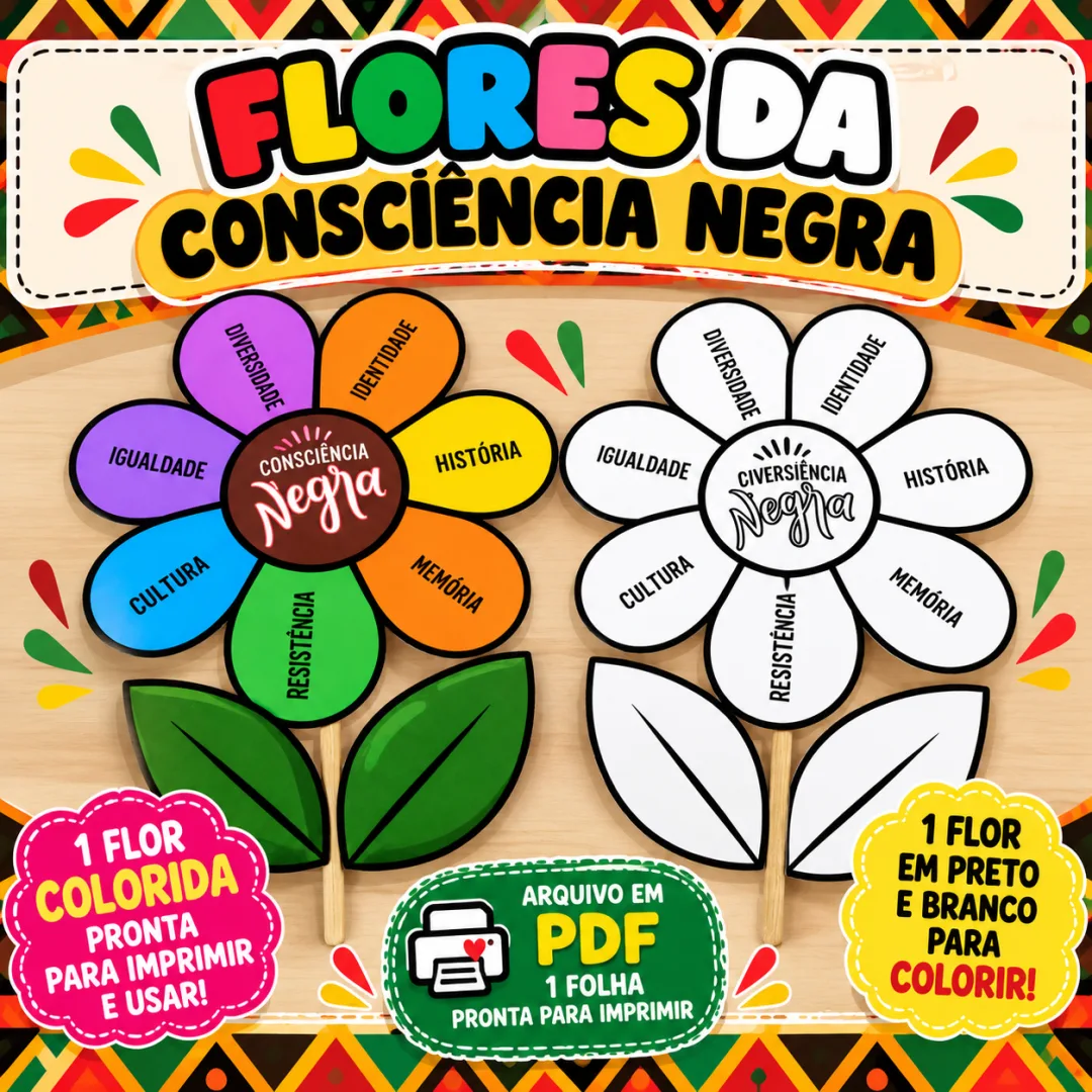 Flores Da Consciência Negra educação Infantil Ao 5º Ano Em PDF