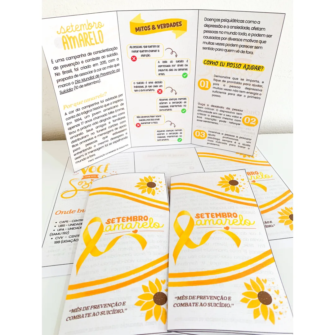Folder Setembro Amarelo - Campanha de Conscientização