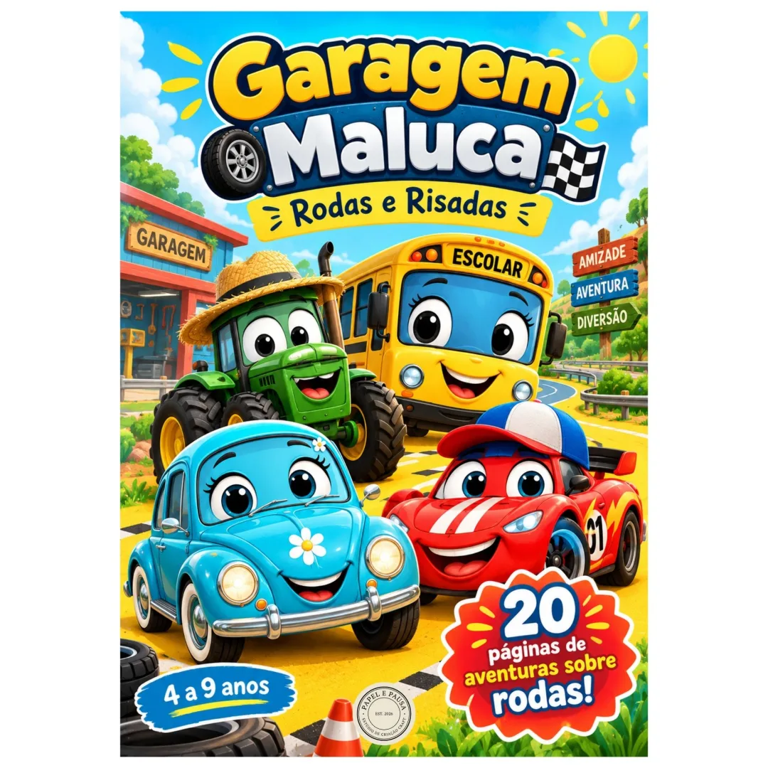 Garagem Maluca: Rodas e Risadas - Educação Infantil - PDF 20 Páginas