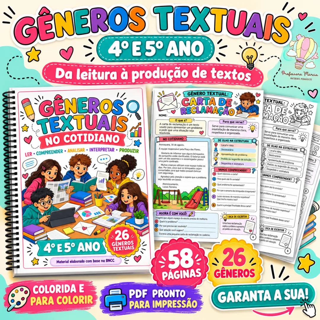 Gêneros Textuais no Cotidiano – 4º e 5º Ano – PDF