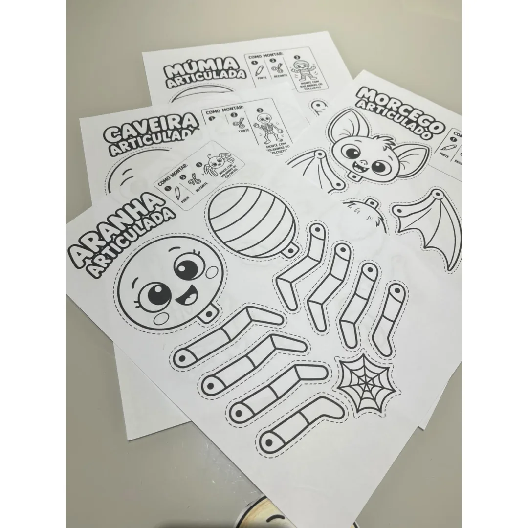 Halloween - Monstrinhos Articulados - PDF 