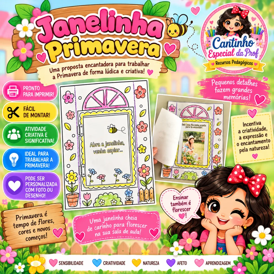 🌷🌸Janelinha Primavera em PDF - Educação Infantil - 1º e 2º ano🌷🌸