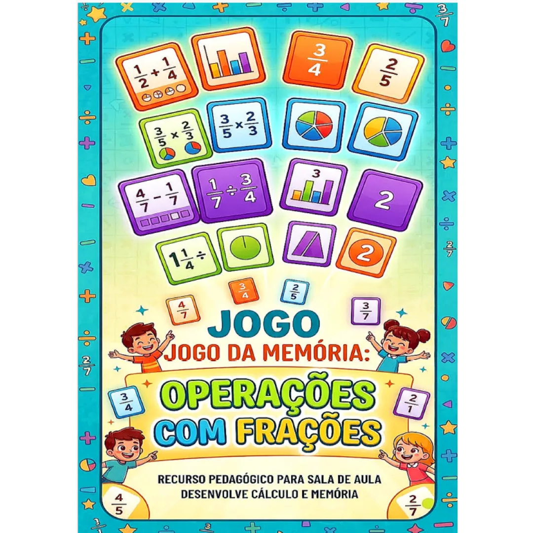 Jogo com operações de frações para alunos do 5º ano em PDF