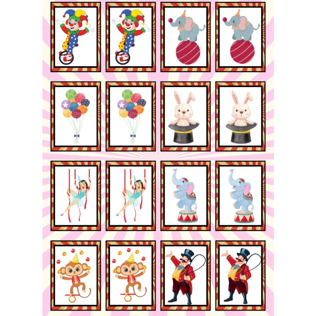 Jogo da Memória Circo — Pronto para Imprimir