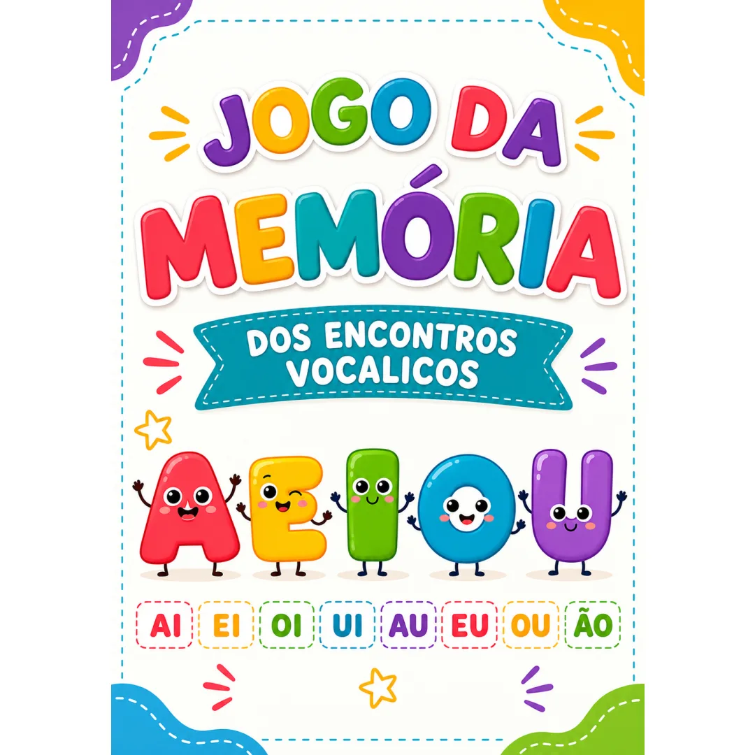 Jogo da memória dos encontros vocalicos para os anos iniciais em PDF