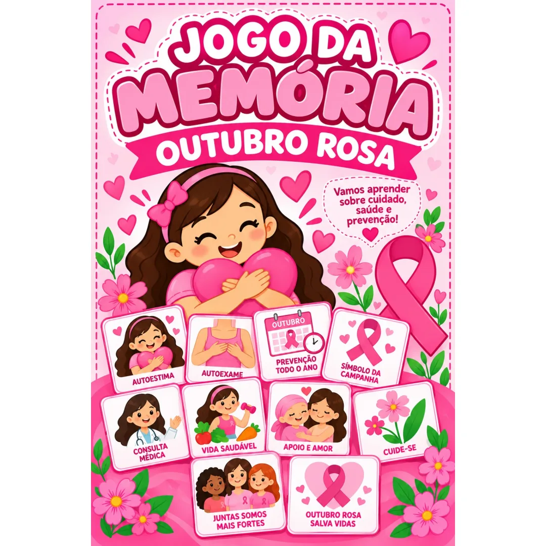 Jogo da Memória Outubro Rosa - Educação Infantil - PDF