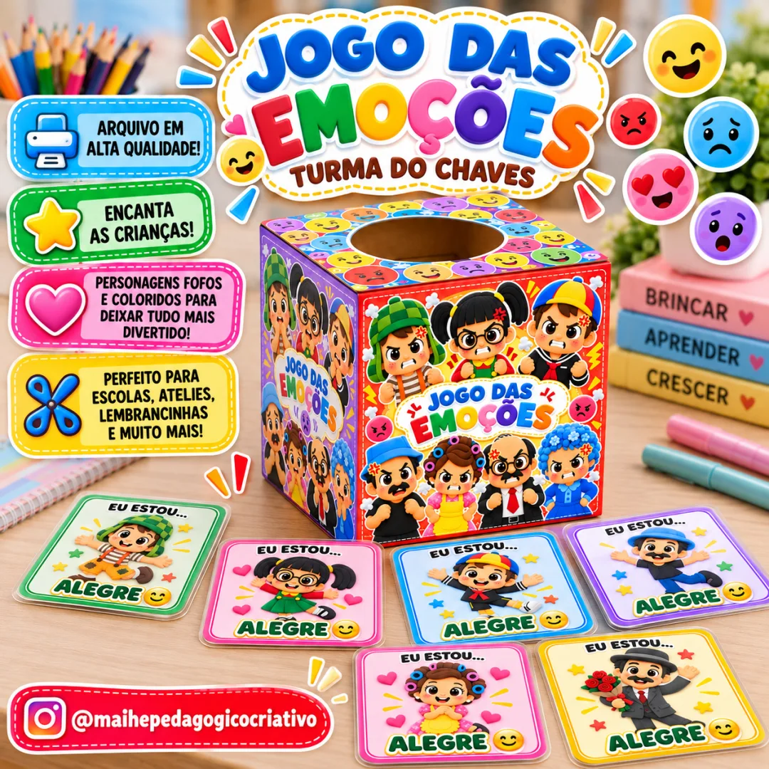 Jogo Das Emoções Turma Do Chaves - Arquivo Digital - Educação Infantil