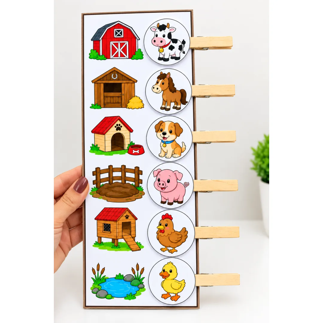 Jogo de Pareamento de Animais e Suas Casas - Educação Infantil e Educação Especial - PDF