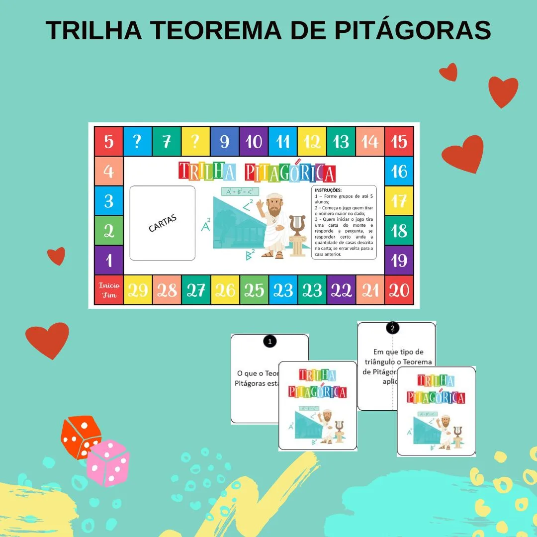 JOGO DE TABULEIRO: TRILHA PITAGÓRICA - TEOREMA DE PITÁGORAS