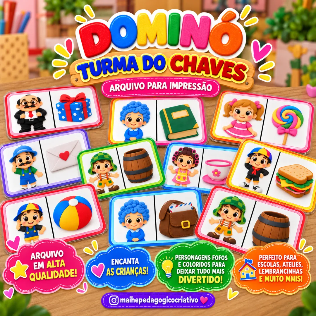Jogo Dominó Da Turma Do Chaves - Educação Infantil - Arquivo Digital