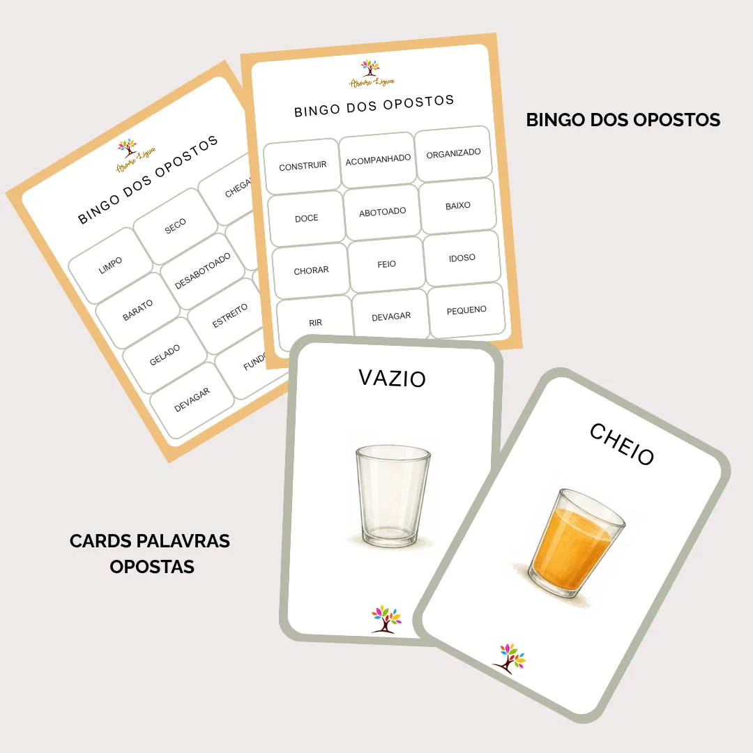 Jogo dos Opostos – Kit com Bingo + Cards (PDF)