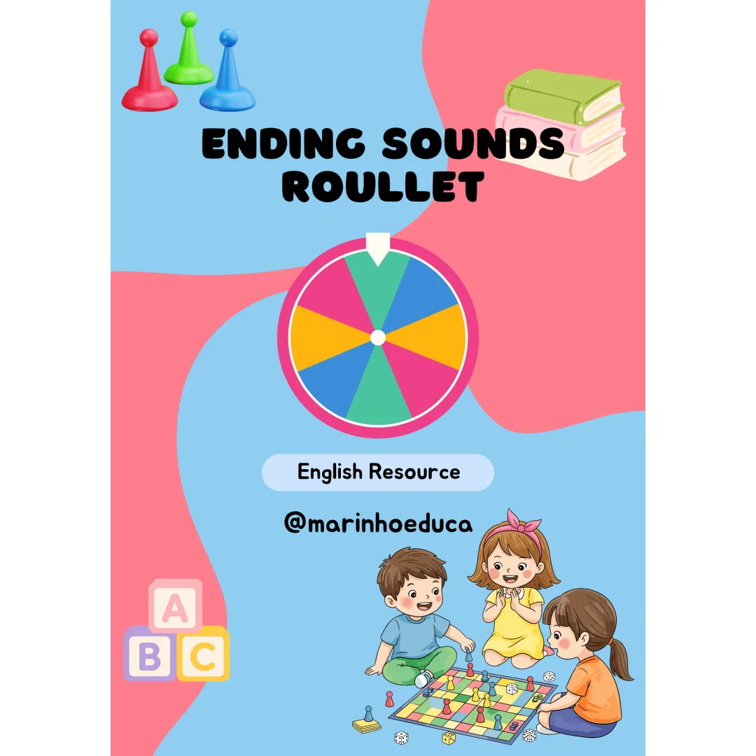Jogo em PDF: Roleta dos sons finais - Recurso para Educação Infantil e Ensino Fundamental