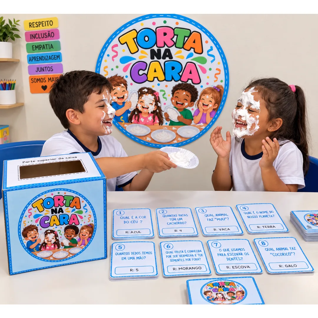 Jogo Torta na Cara - Educação Infantil - PDF com 40 Fichas