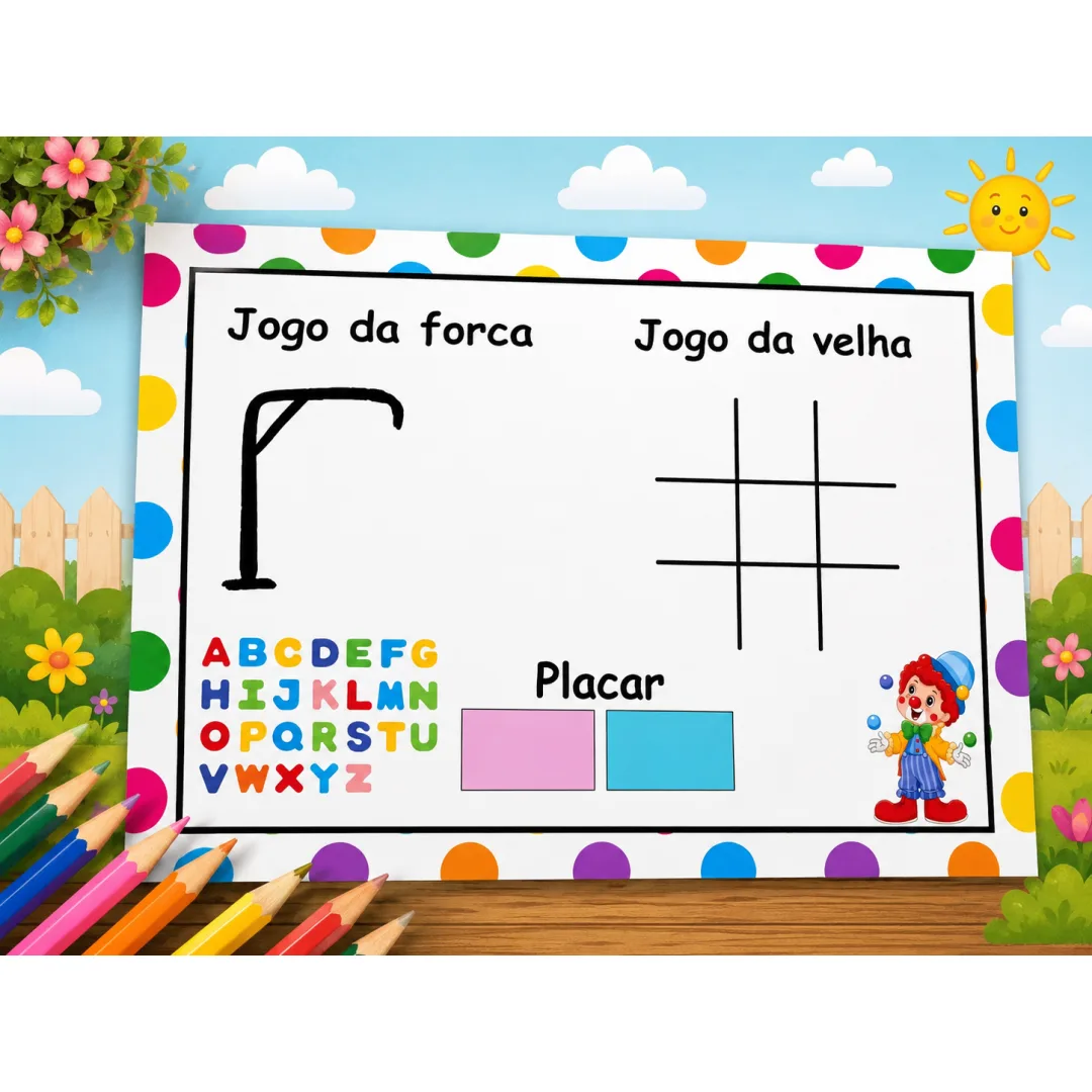 Jogos Dia das Crianças - Palhacinhos - PDF Pronto para Imprimir