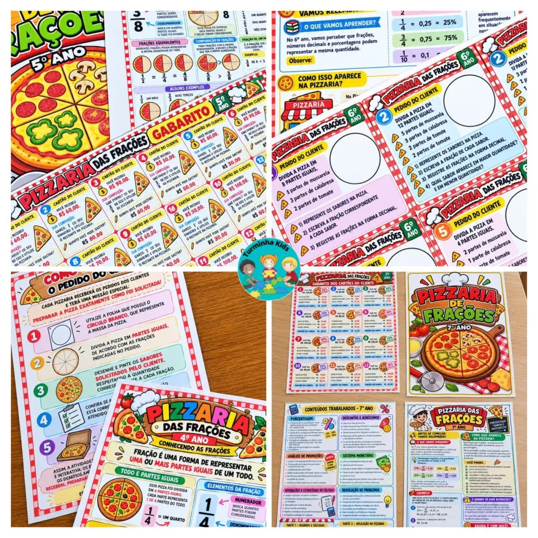 🍕  KI COMPLETO PIZZARIA DAS FRAÇÕES – 4º 5º 6º 7º Ano 🍕🍕 💰14,99 TRANSFORME O ESTUDO DAS FRAÇÕES EM UMA EXPERIÊNCIA L