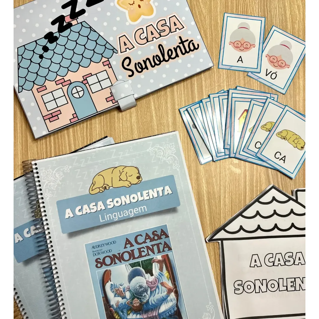 Kit A Casa Sonolenta - Alfabetização 1º ao 2º Ano PDF com 120 Páginas