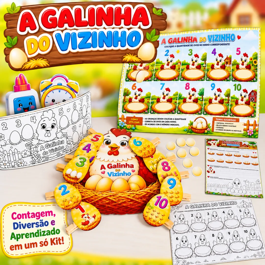 Kit A Galinha Do Vizinho – Contagem E Número de 1 À 10 em PDF!