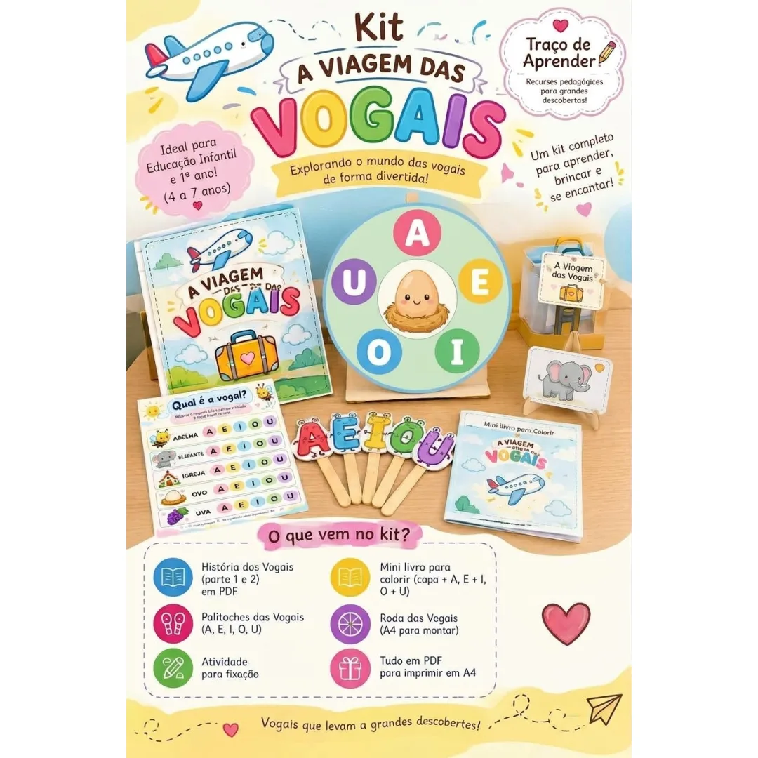Kit - A Viagem das Vogais em PDF