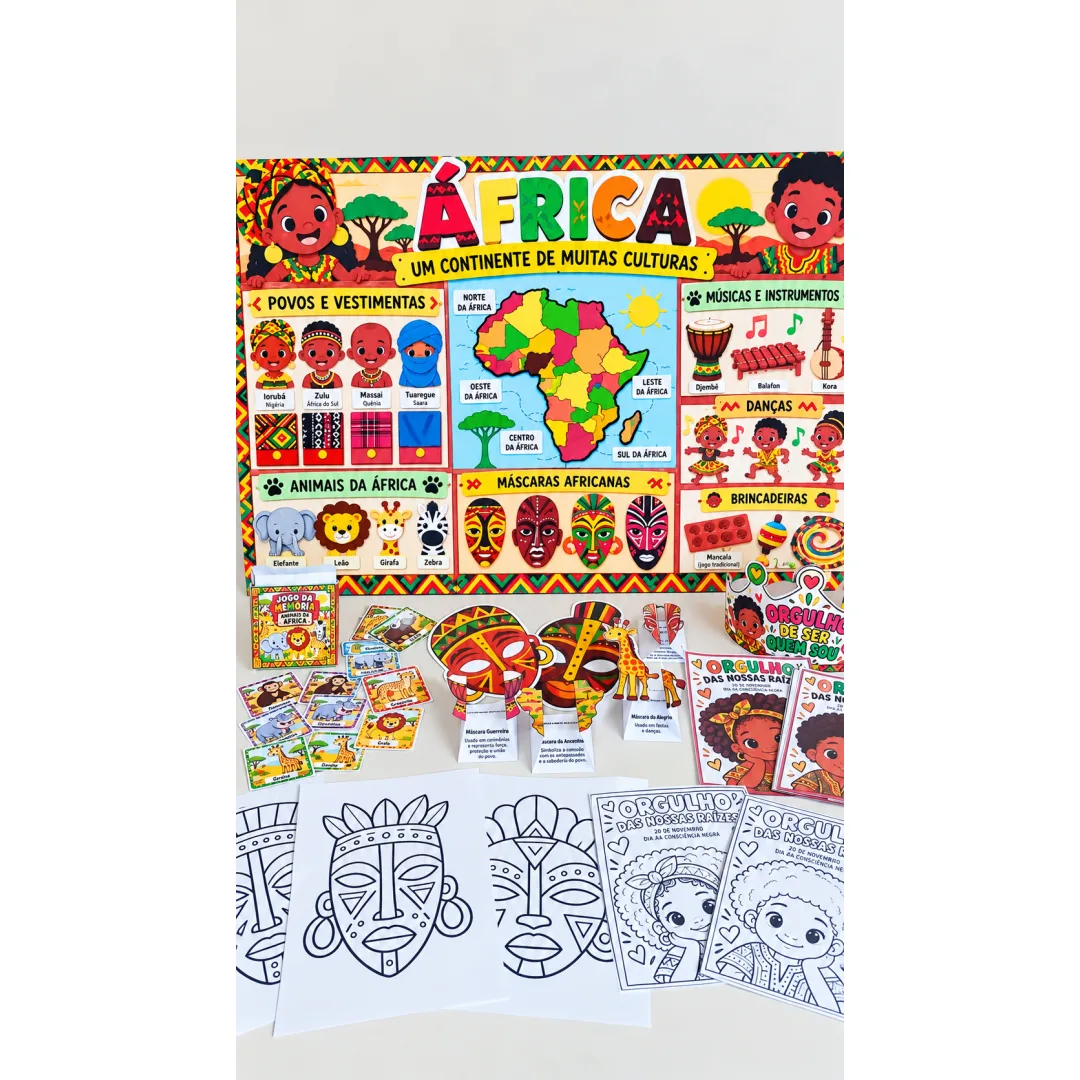 Kit África-  Continente de muitas culturas - Educação Infantil - PDF