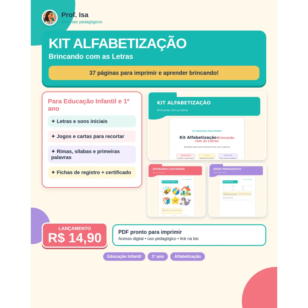 Kit Alfabetização Brincando com as Letras