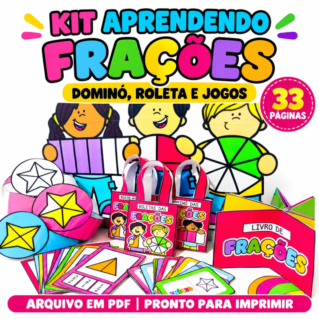 Kit Aprendendo Frações - Dominó, Roletas e Jogos em PDF