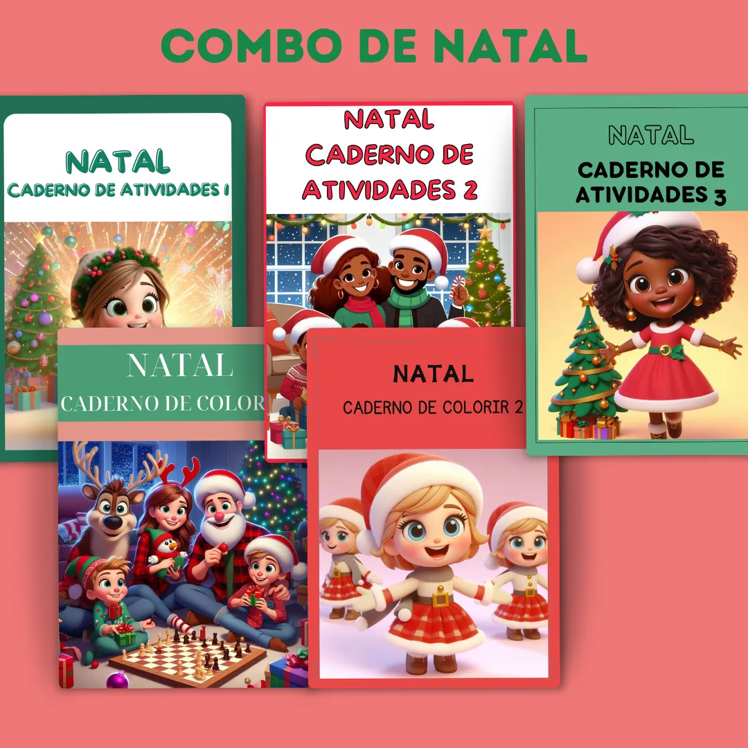 KIT CADERNOS DE ATIVIDADE E COLORIR NATALINO