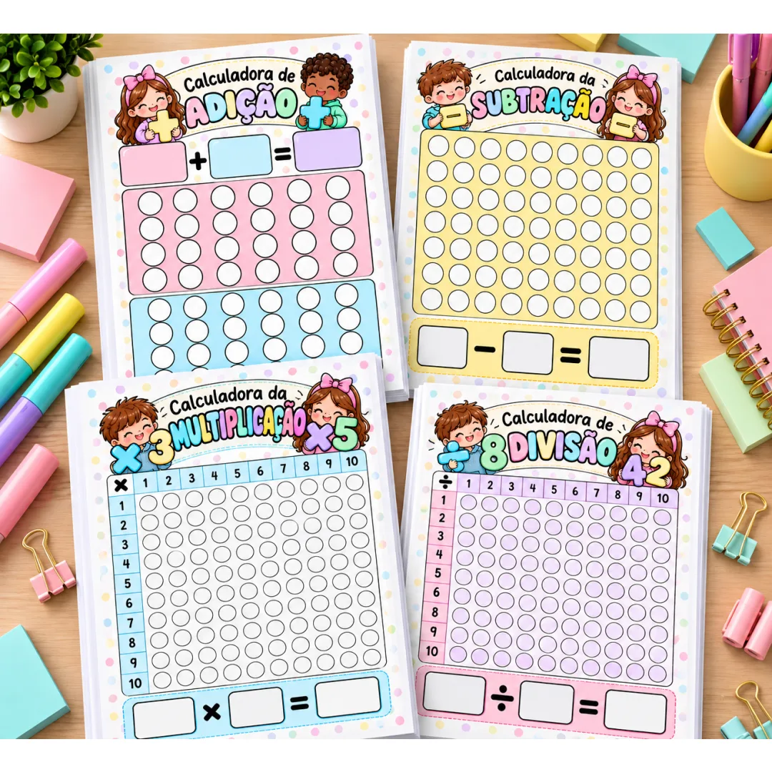 Kit Calculadoras (adição, subtração, multiplicação e divisão) 3º ano - pdf