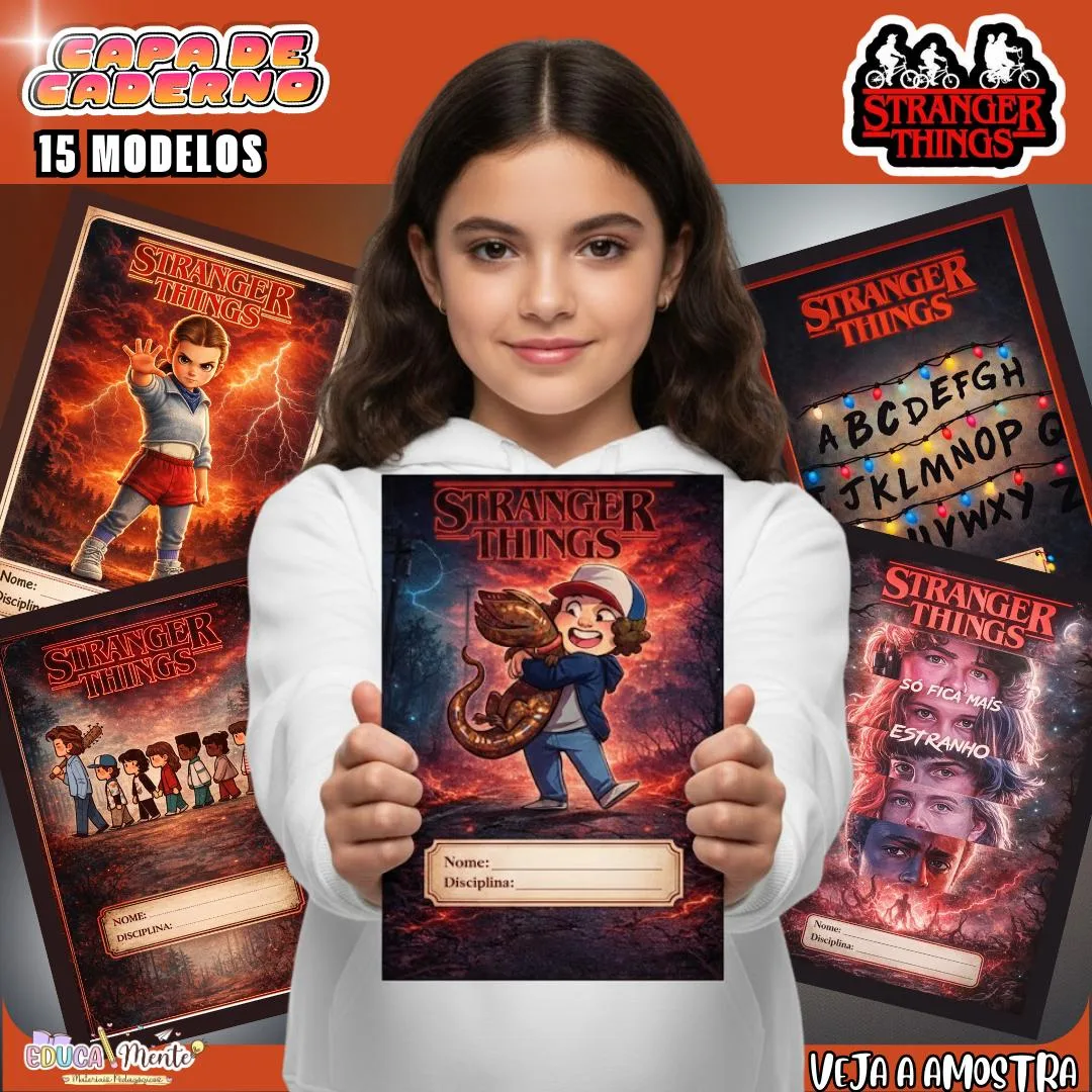 ♥️ KIT CAPA DE CADERNO STRANGER THINGS ♥️