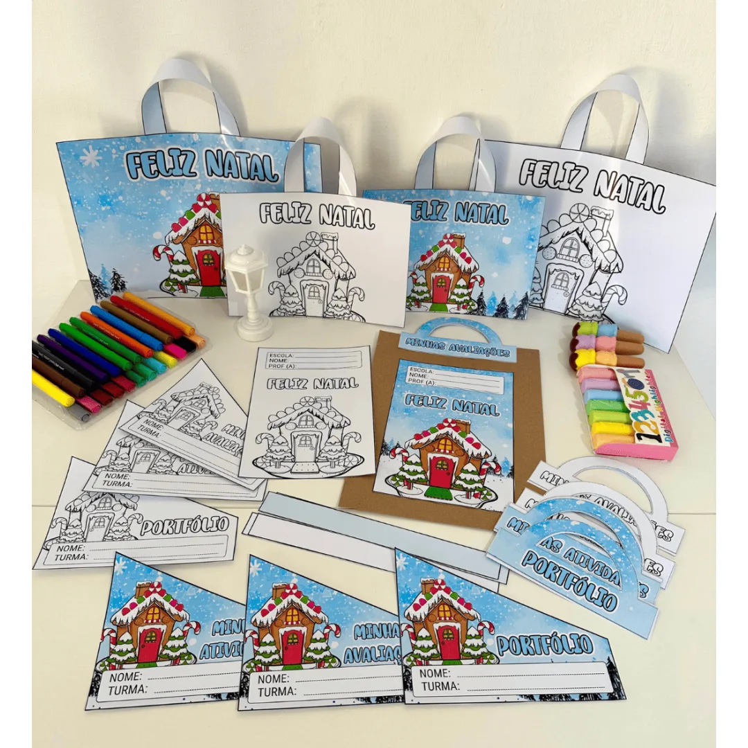 Kit Capas de Atividades Casinha de Natal