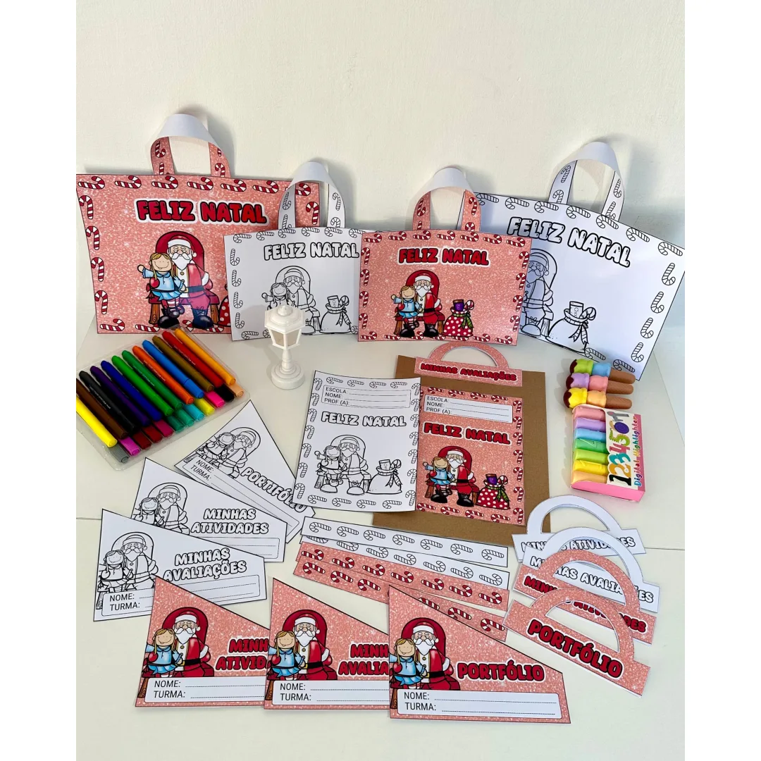 Kit Capas de Atividades Papai Noel — Envelopes e Sacolas em PDF
